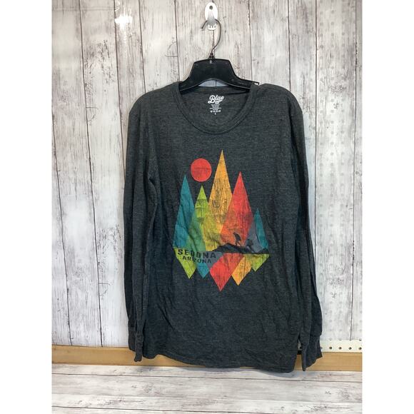 Blue 84 Men T-Shirt Size Small Gray Heahter Lake Tahoe California Long Sleeve - Picture 1 of 4